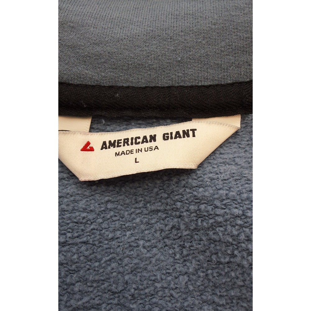 American Giant Storm Full Zip Hoodie Blue DWR Cotton Womens Large Heavy Weight - Picture 6 of 7